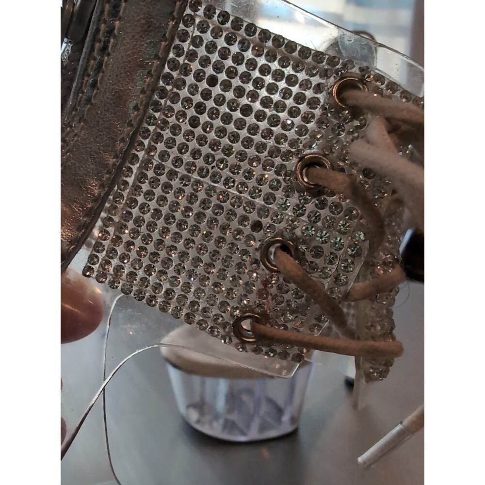 PleaserAdore 727RSSize 7 Ankle Wrap Back Zip 6.5" Heel 2.5" Platform Crystal - Picture 4 of 16